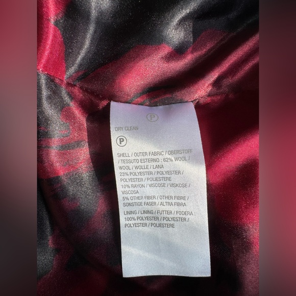 Dennis by Dennis Basso Red Wool-Blend Wrap Coat | Magnetic Closure | Size 18W - Picture 5 of 12